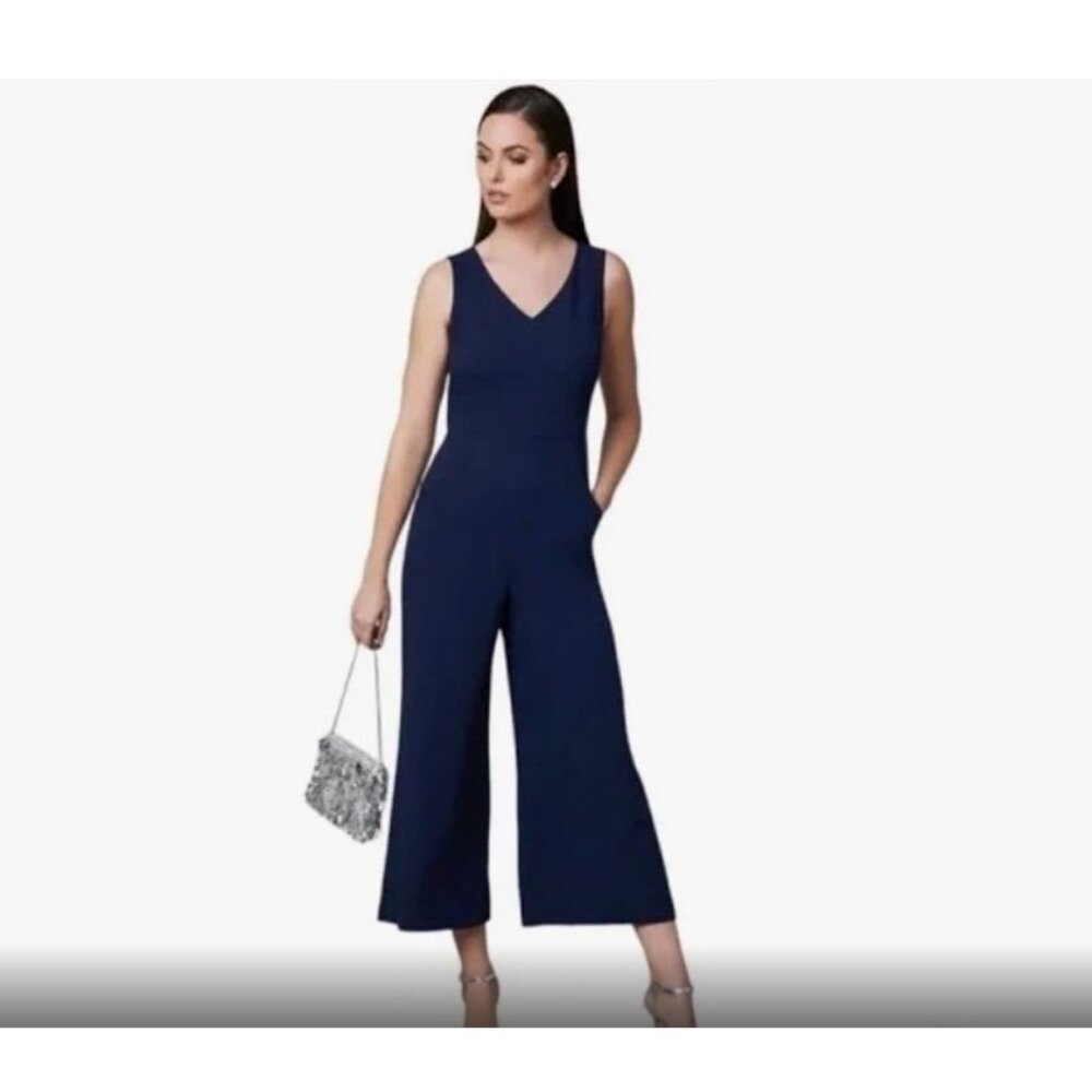 Karl Lagerfeld Womens WIDE LEG Jumpsuit NWT Size 16 Blue Wedding Guest Night Out